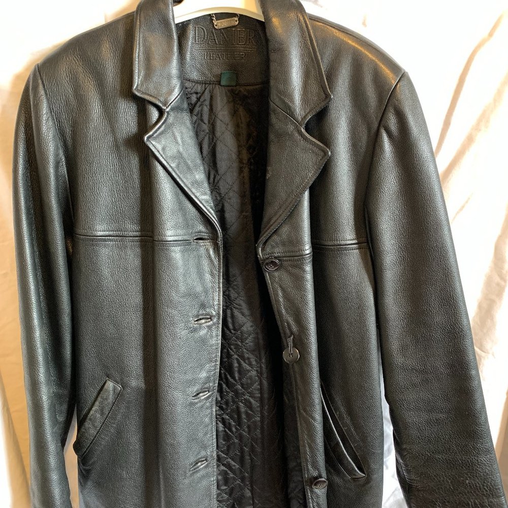 DANIER Leather lined Jacket with additional insulate lining, Super warm, Size L